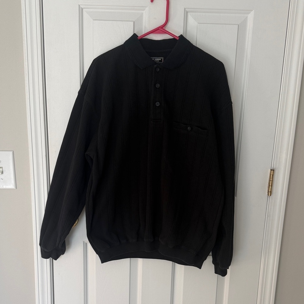 Vintage Safe Harbor Sportswear Men's Classic Black Pullover Sweater